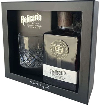 Ром Relicario Supremo 0.7 л 40% у подарунковій упаковці + 1 склянка (8438001406620)