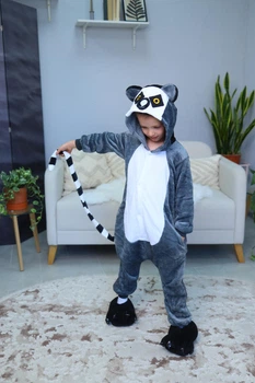 Піжама кігурумі Kigurumi для хлопчика Лемур Сірий на зріст 165 - 175 см (203742)