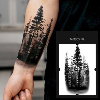 Тимчасове тату, чоловічі тимчасові татуювання TATTOOSHKA "Ліс" LB-115