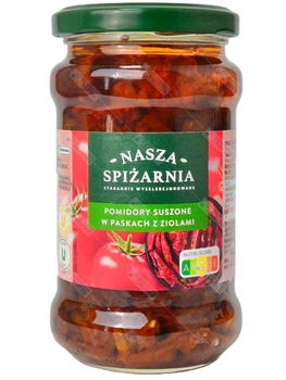 В'ялені томати з травами Nasza Spizarnia в олії смужками Pomidory suszone w oleju z ziołami paski 270 г