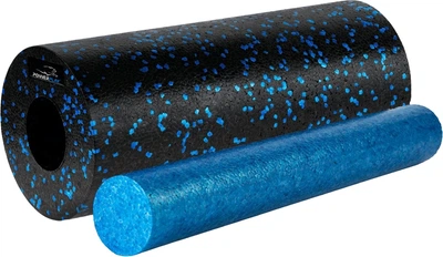 Массажный ролик (роллер) гладкий PowerPlay PP-4348 2 in 1 EPP Foam Roller 33x14 см Черно/Синий (PP_4348_Blue_(33*14))