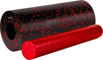 Массажный ролик (роллер) гладкий PowerPlay PP-4348 2 in 1 EPP Foam Roller 33x14 см Черно/Черный (PP_4348_Red_(33*14))