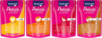 Упаковка вологого корму для котів Vitakraft Poesie Classique poultry choice in sauce 85 г x 12 шт (4008239589798)