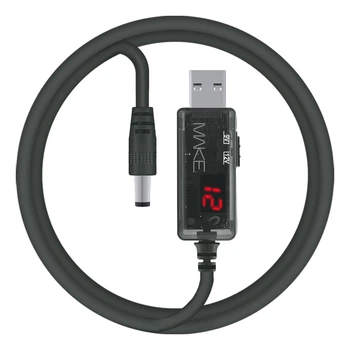 Кабель МАКЕ USB to DC 9/12V 1м Black