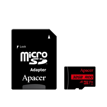 Карта памяти microSDHC (UHS-1) Apacer 32Gb class 10 V10 A1 R100MB/s +SD-адаптер (AP32GMCSH10UB-R)