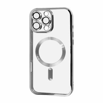 Чохол силіконовий протиударний WAVE Metal Color Case with MagSafe + захист камери для Apple iPhone 16 Pro (6.3") Silver