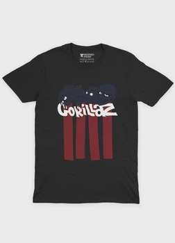Чоловіча футболка MODNO з рок принтом "Gorillaz" L Чорний (TS001-1-BL-004-2-080-M)