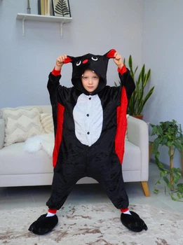 Піжама кігурумі Kigurumi для хлопчика Кажан Чорний на зріст 120-130 см (205642)
