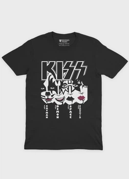 Чоловіча футболка MODNO з рок принтом "KISS" XXL Чорний (TS001-5-BL-004-2-388-M)