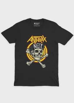 Чоловіча футболка MODNO з рок принтом "Anthrax" M Чорний (TS001-5-BL-004-2-342-M)