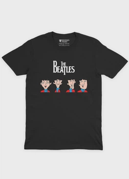 Чоловіча футболка MODNO з рок принтом "The Beatles" XXL Чорний (TS001-5-BL-004-2-476-M)