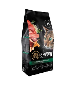 Сухой корм Savory Cat Adult Gourmand Fresh Turkey and Duck для взрослых капризных котов с индейкой и уткой 2 кг (30051)
