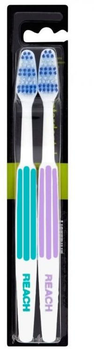 Набор зубных щеток Reach Toothbrush Medium Twin Pack Interdental Бирюзово-сиреневая 2 шт (4820019803388/8801051803388)
