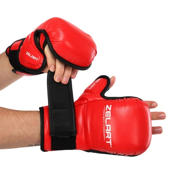 Перчатки Крабы спаринговые для MMA PU Zelart BO-4612 Размер L Красный