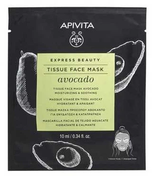 Маска для обличчя тканинна Apivita Express Beauty з авокадо "Зволоження та заспокійлива дія" 10 мл
