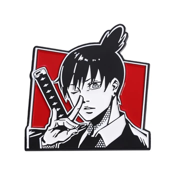 Значок Человек бензопила Аки Chainsaw Man Aki 5 см (52D218715FEF)