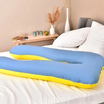Подушка для беременных и кормления 2 в 1 со съемной наволочкой Big U XL Mothercare Желто-Синий