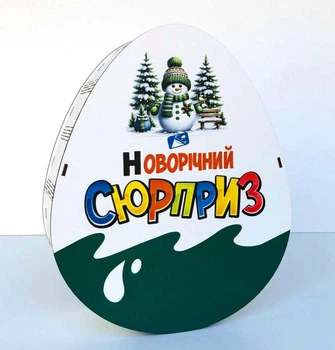 Коробка Кіндер новорічний Сніговик 22х18х8 см.