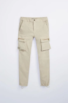 Текстурні штани Zara Cargo Бежевий L 6688/412/700