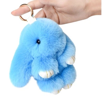 Брелок кролик Fluffy Rabbit голубой 15CM