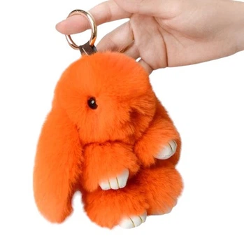 Брелок кролик Fluffy Rabbit оранжевый 15CM