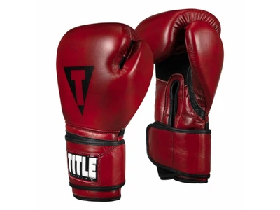 Рукавички тренувальні TITLE Blood Red Leather Sparring Gloves 12 унцій червоний (4815)
