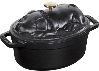 Garnek Staub La Cocotte Świnia Czarny 1 l (3272341217257)