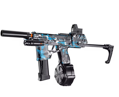 Іграшковий автомат на акумуляторі MP 17 Орбіган Orbeezgun з глушником і окулярами стріляє орбізами Чорно-синій