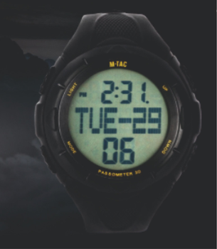 Годинник Тактичний M-TAC з Крокоміром Black