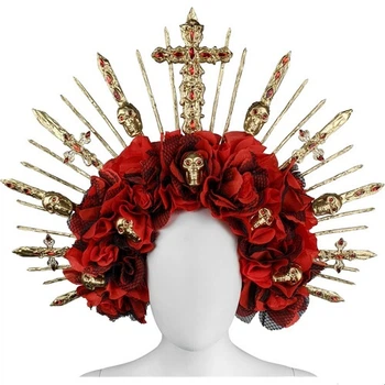 Обруч Santa Muerte New SETA Decor 24-605RD-GL