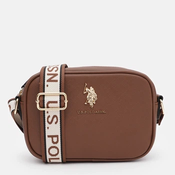 Сумка кросс-боди через плечо женская маленькая U.S. Polo Assn 27A278-AA00A(Brown) Коричневая (786662014769)