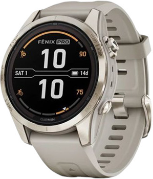 Смарт-годинник Garmin Fenix 7S Pro Sapphire Solar Edition Soft Gold with Light Sand Band (010-02776-15)