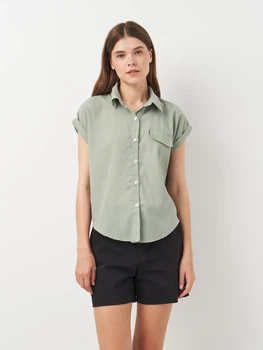 Сорочка бавовняна жіноча H&M 0-2346 XS М'ятна (KAY2000001537794)