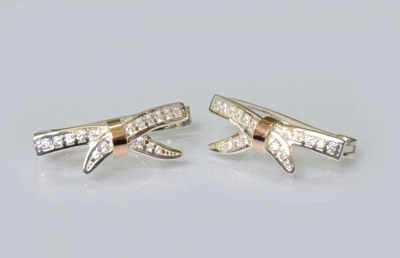 Серебряные серьги Silverstyle с золотыми пластинами 186с