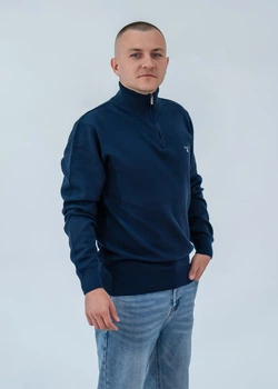 Кофта мужская GANT Men's Classic Cotton Half Zip Sweater E-166 Dark Blue M