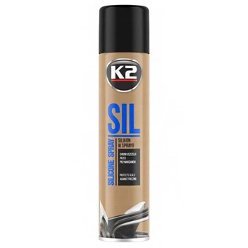 Смазка силиконовая K2 Sil Spray 100% для резины и пластика жидкая прозрачная аэрозоль 300мл