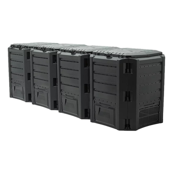 Компостер садовий Prosperplast 1600 л 2610 x 719 x 826 мм домашній модульний контейнер для компосту 4 сегменти Чорний