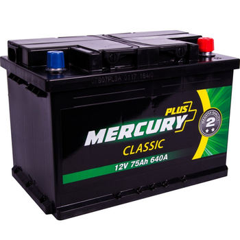 Аккумулятор автомобильный MERCURY battery CLASSIC Plus 75Ah (P47296)[73469]