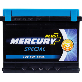 Акумулятор автомобільний MERCURY battery SPECIAL Plus 62Ah (P47298)[89513]