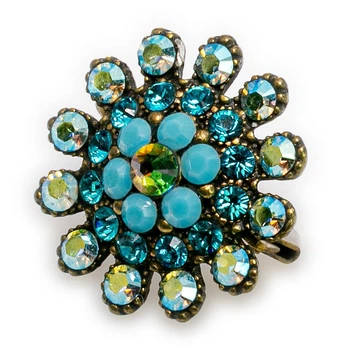 Кольцо "Бирюзовое очарование" от Michal Negrin с кристаллами Swarovski