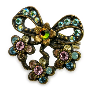 Каблучка "Квітковий бант" від Michal Negrin з кристалами Swarovski