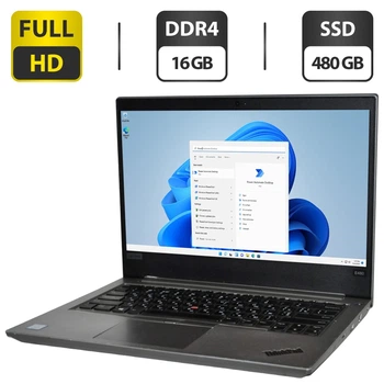 Ноутбук Б-класс Lenovo ThinkPad E480 / 14" (1920x1080) IPS / Intel Core i5-7200U (2 (4) ядра по 2.5 - 3.1 GHz) / 16 GB DDR4 / 480 GB SSD / Intel UHD Graphics 620 / WebCam / Windows 11 Pro б/у