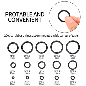 Набор Резиновых Колец NBR Ø 6-30 мм 200 шт SPEC (SP-0680200)