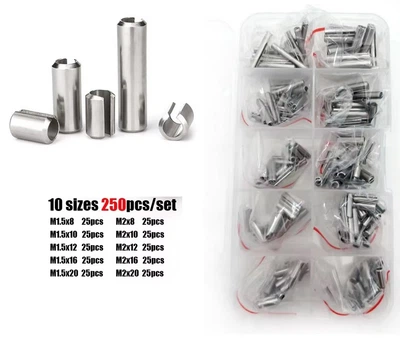 Штифты Трубчатые M1.5;M2 Пружинные Нержавеющие Набор 250шт DIN 1481 SPEC (SP-069250)