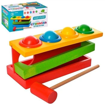 Детская деревянная игрушка Стучалка с молотком и шариками KL MD0026