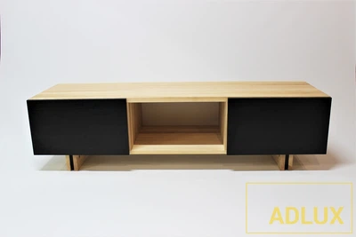 Тумба под аппаратуру Adlux Slim TV-2 Black / Ясень