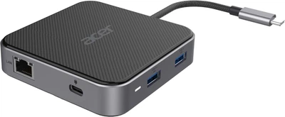 Хаб USB-С > HDMI/DP/2xUSB-A3.2/USB-C/RJ45/mini-jack, 0.15м, чорний Acer (teh0018438)