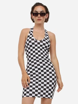 Сукня коротка літня жіноча H&M 0966557 L Чорна з білим (KAY2000001538784_PS2030000347131)