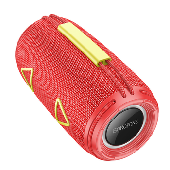 Bluetooth колонка Borofone BR38 с подсветкой BT V5.3, красного цвета, представляет собой портативное устройство.