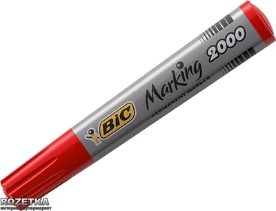 Набор маркеров перманентных 12 шт BIC 2000 ECO 1.7 мм Красный (3086122000033)